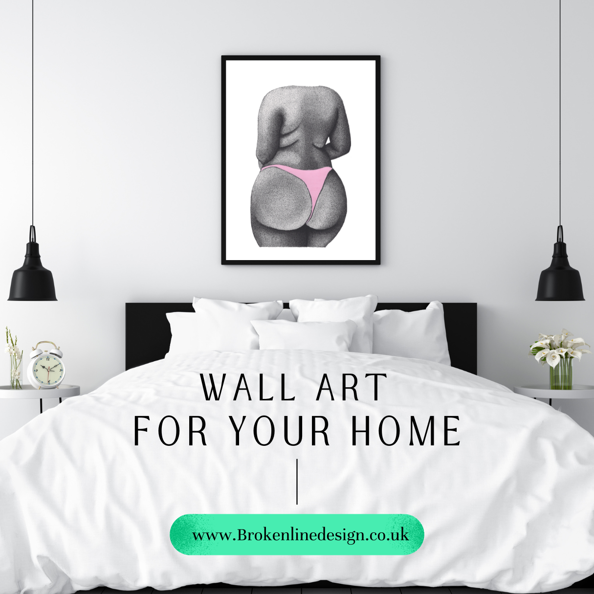 Body Positive Pink Bum Print - Empowering Nude Art – brokenlinedesign