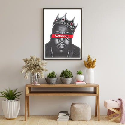 The Notorious BIG Dotwork Portrait Wall Print