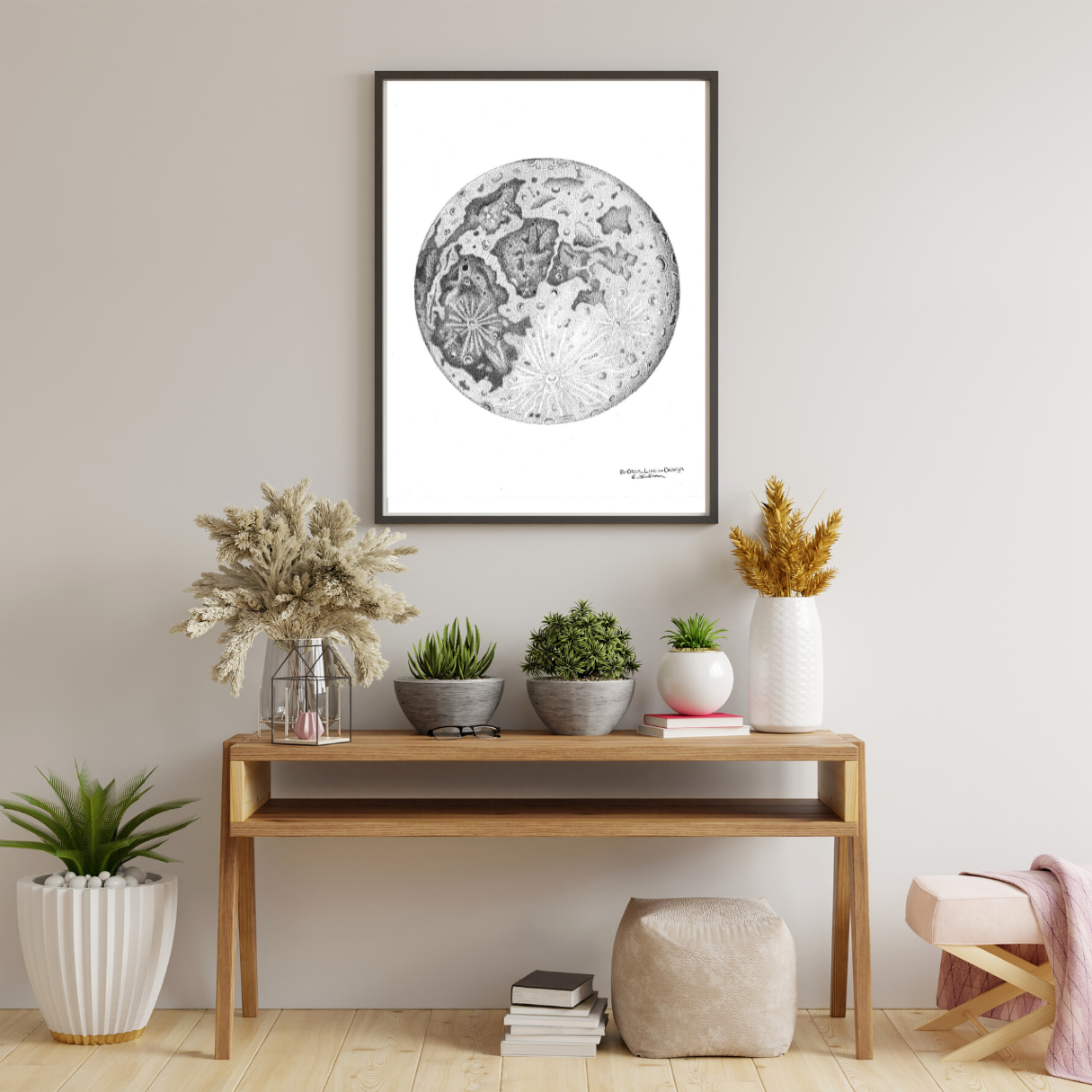 Lunar Full Moon Art Wall Print