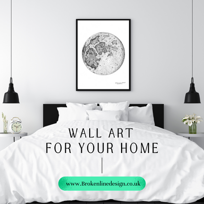 Lunar Full Moon Art Wall Print