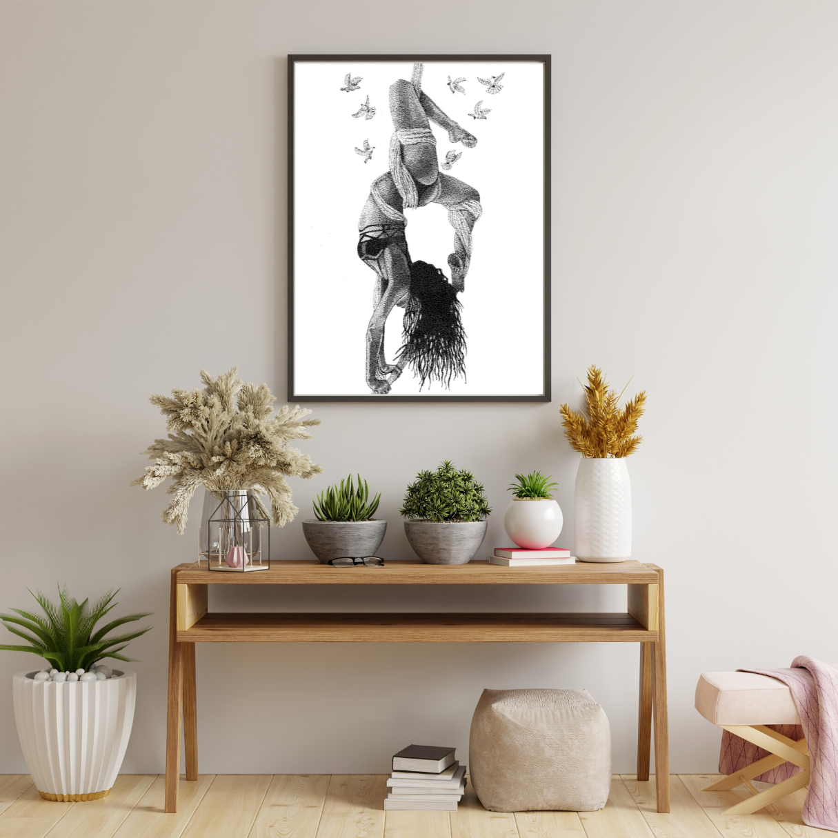 Shibari Female Form Wall Print