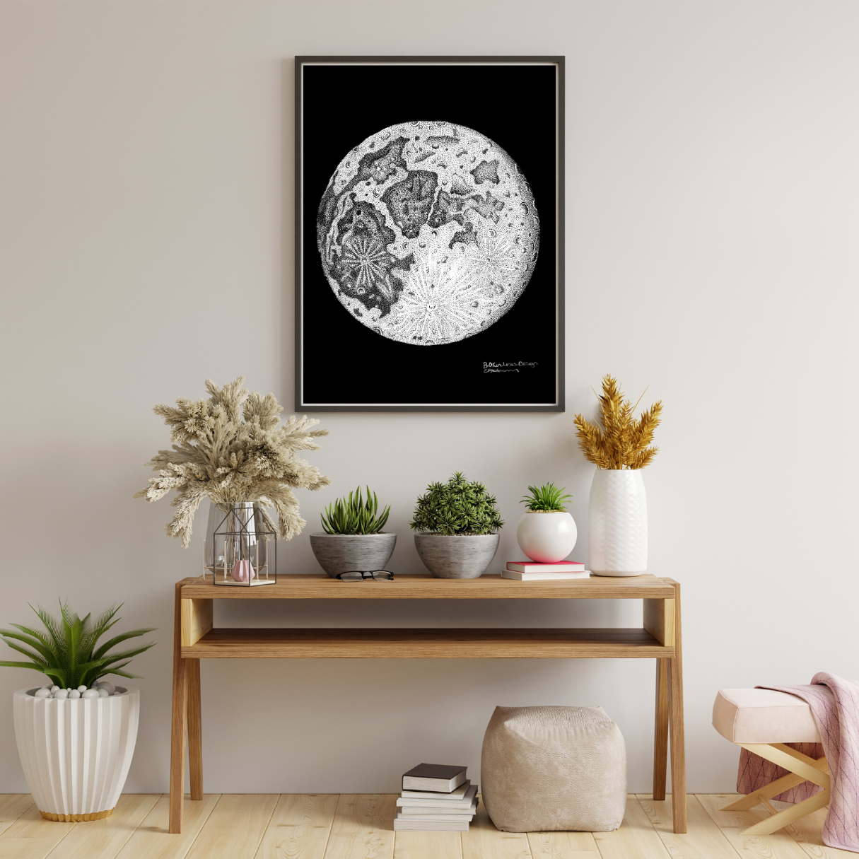 Lunar Full Moon Art Wall Print