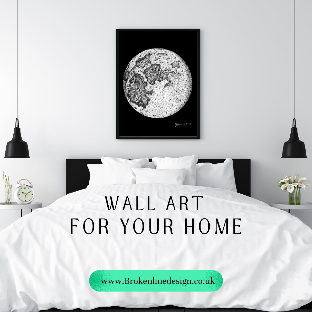 Lunar Full Moon Art Wall Print