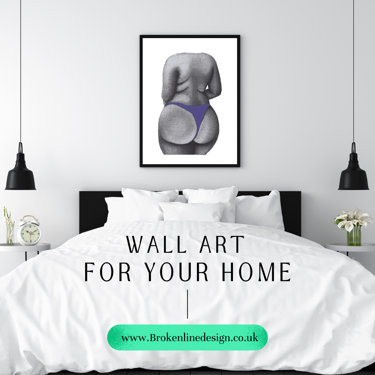 Lilac Body Positive Booty Print - Curvy Female Figure, Empowering Art