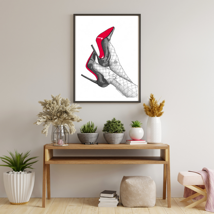 Christian Louboutin So Kate Red Bottom Heels Wall Print – brokenlinedesign