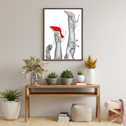 Christian Louboutin Impera Heels Wall Print - Red Bottoms Wall Art