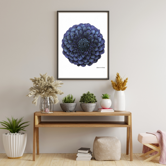 Dahlia Flower Botanical Wall Art