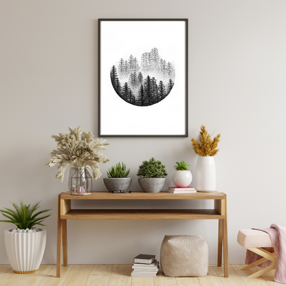 Misty Forest Art Print - Misty Forest Wall Print