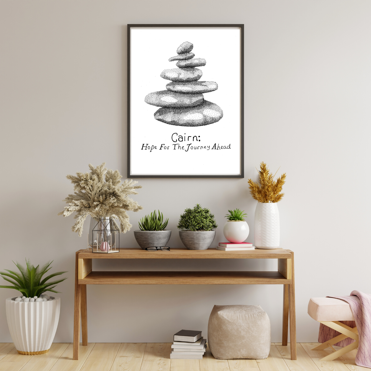 Cairn Rock Stack Positive Wall Print