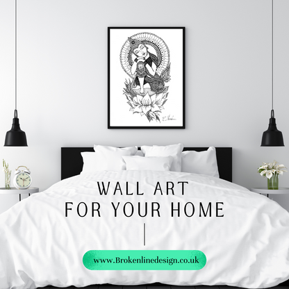 Sitting Buddha Mandala Wall Print