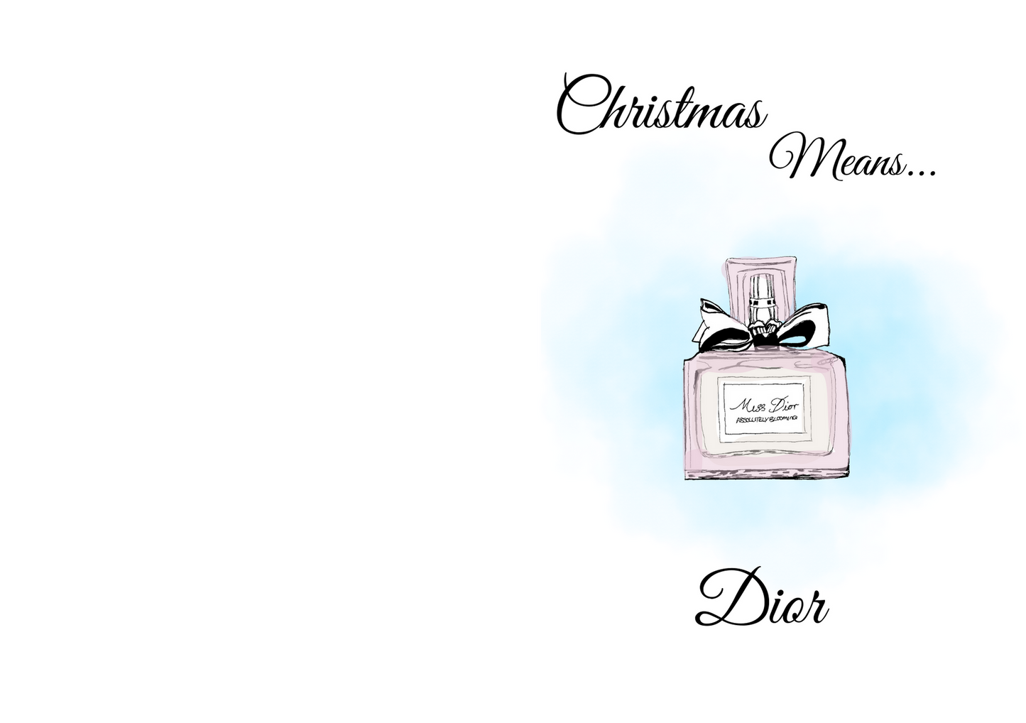 Christmas Means Dior - Cute Watercolour perfume bottle Christmas Card