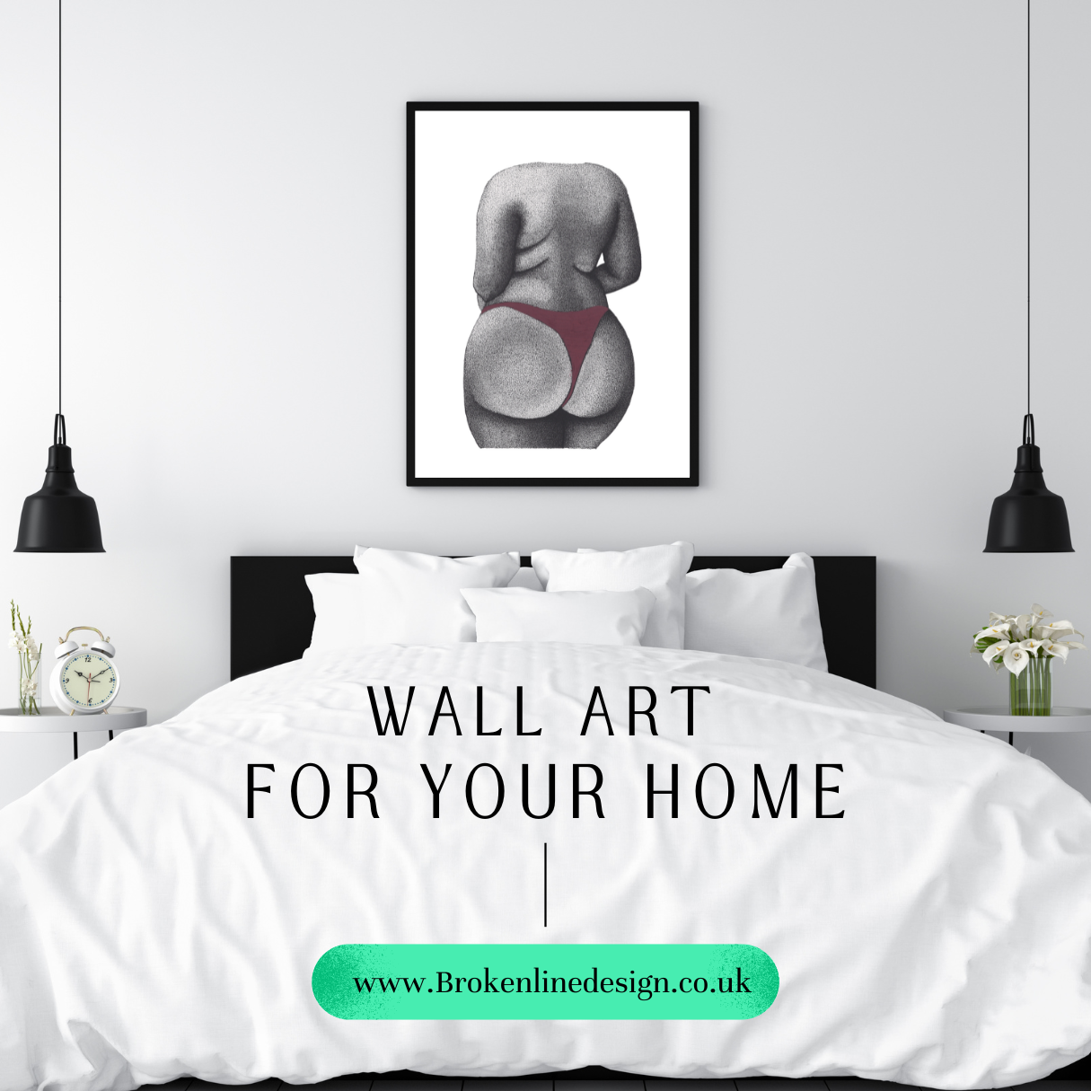 Red Wine Booty Print - Body Positive Female Figure, Empowering Art