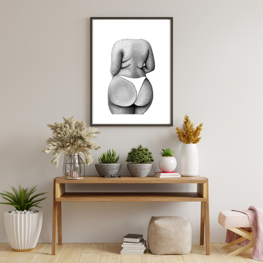 Body Positive Booty Print - Curvy Female Figure - Empowering Art