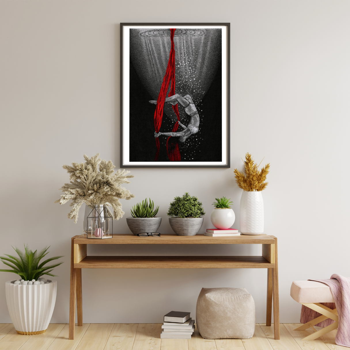 Underwater Shibari Female Form Wall Print