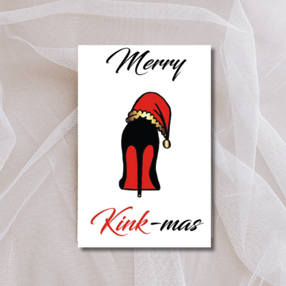 Merry Kinkmas Louboutin Red Bottom Heel Naughty Christmas Card