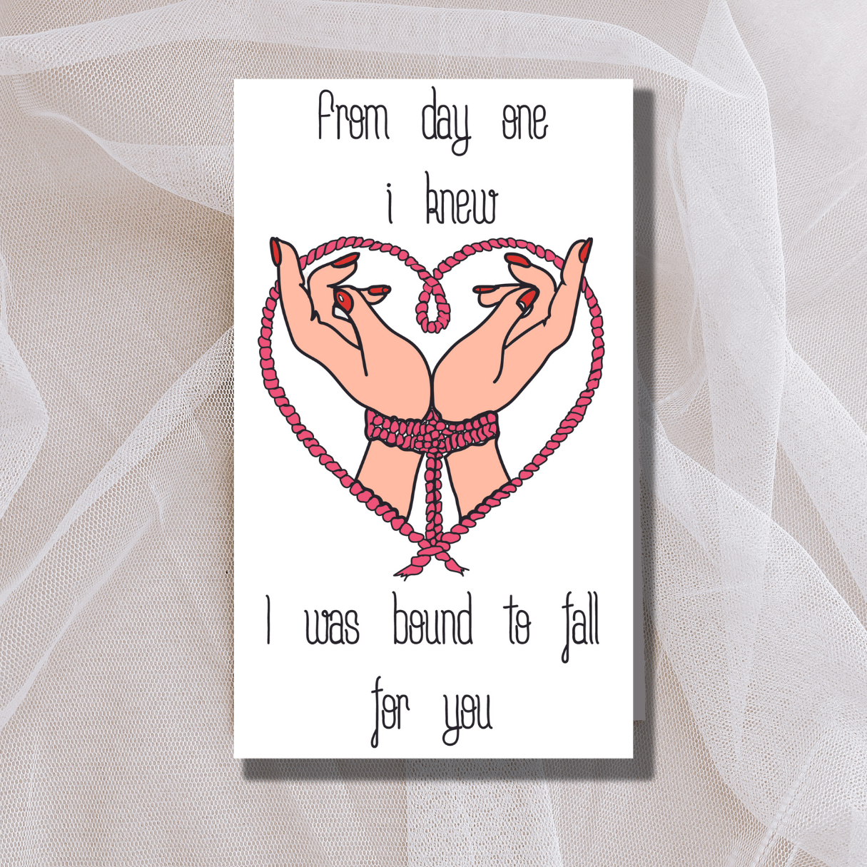 Naughty Rope Heart Valentines/Anniversary Card