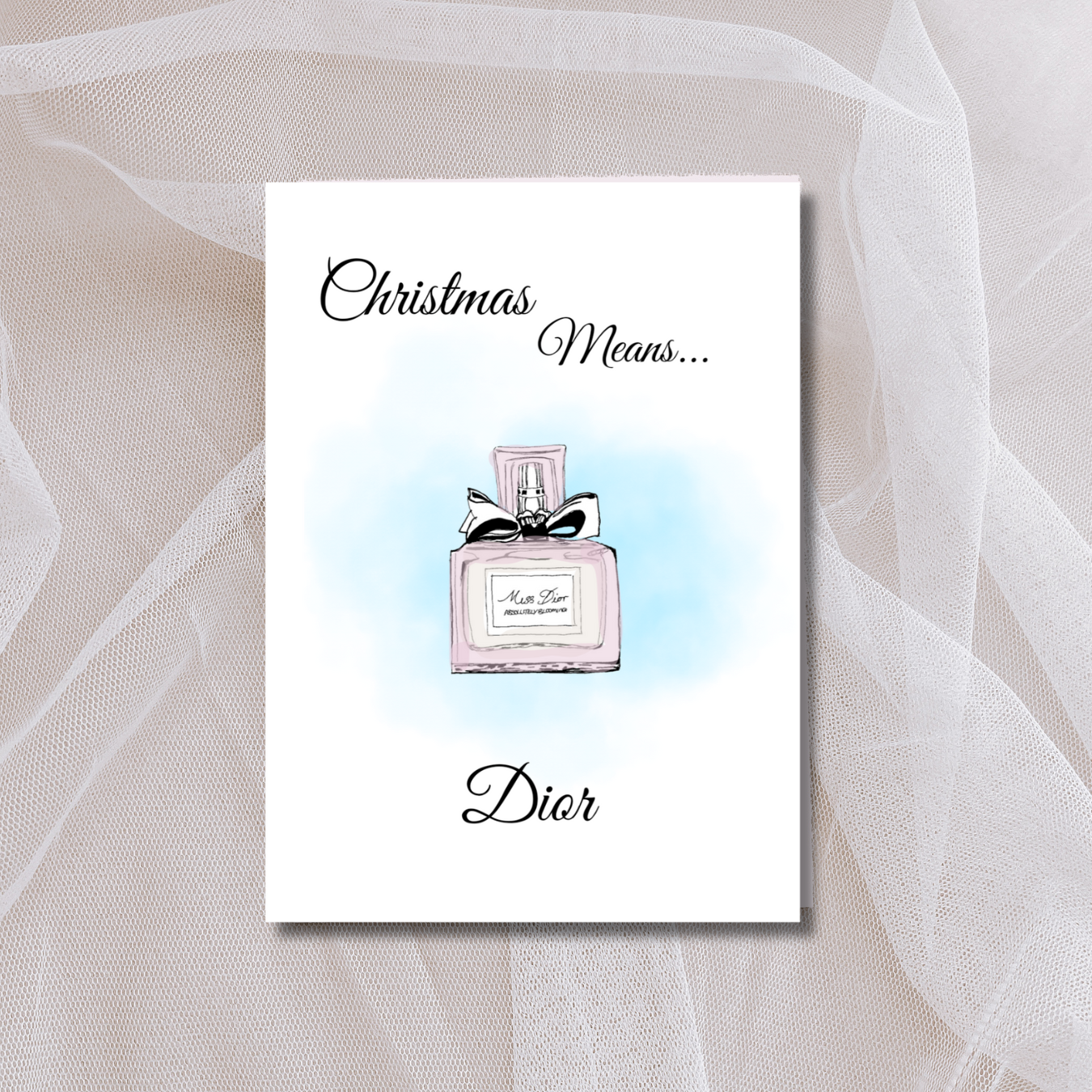 Christmas Means Dior - Cute Watercolour perfume bottle Christmas Card