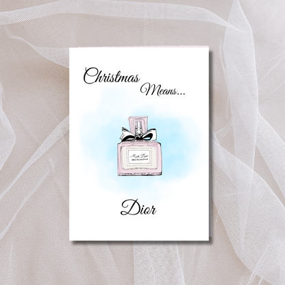 Christmas Means Dior - Cute Watercolour perfume bottle Christmas Card