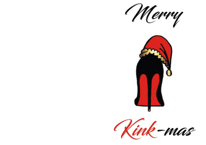 Merry Kinkmas Louboutin Red Bottom Heel Naughty Christmas Card