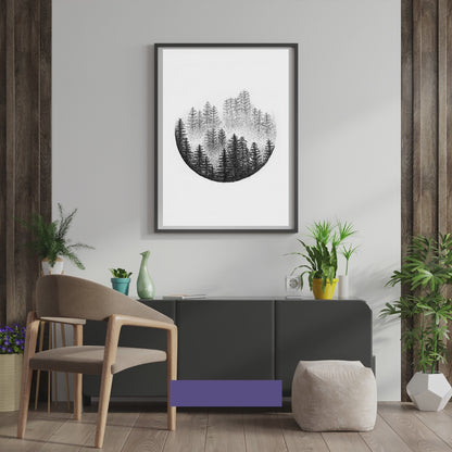 Misty Forest Art Print - Misty Forest Wall Print