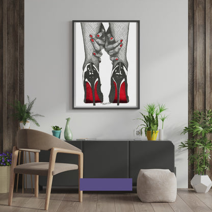 Christian Louboutin So Kate Red Bottom Heels - Provocative Wall Print