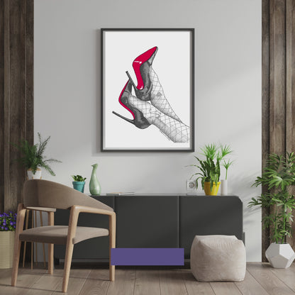 Christian Louboutin "So Kate" Red Bottom Heels Wall Print