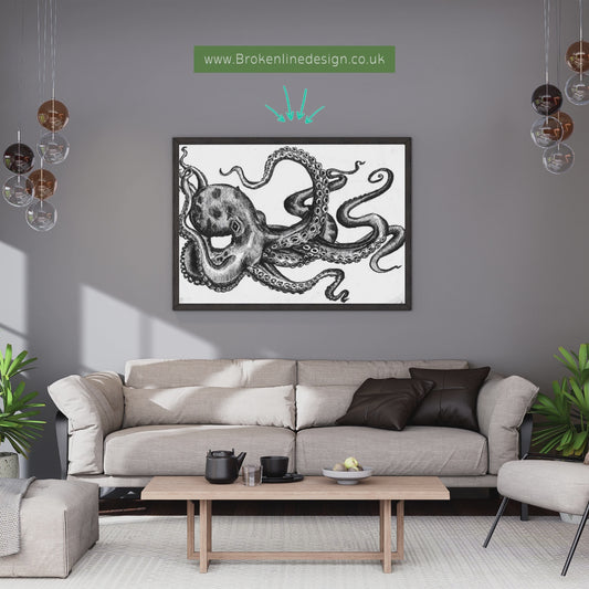 Kraken! Octopus Wall Print