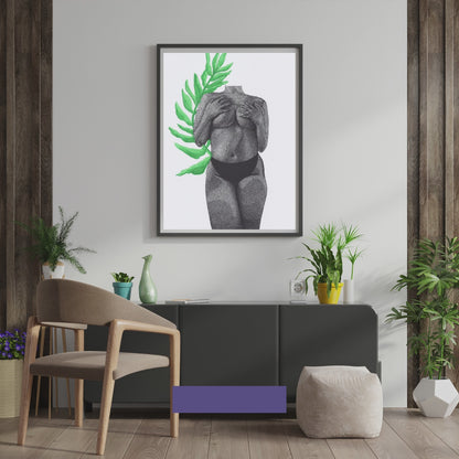 Curvy Woman - Body Positive - Female Figure - Empowering Women - Dotwork Print