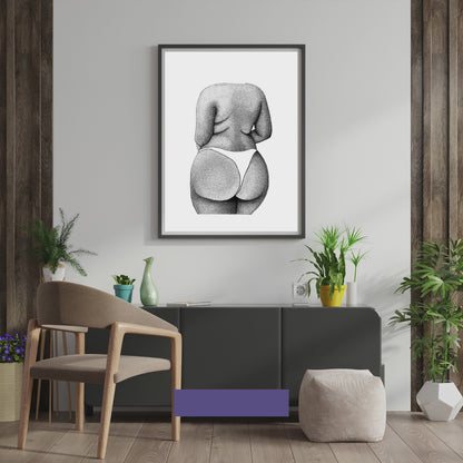 Body Positive Booty Print - Curvy Female Figure - Empowering Art