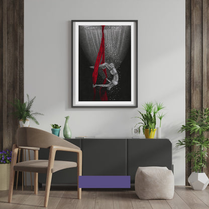 Underwater Shibari Female Form Wall Print