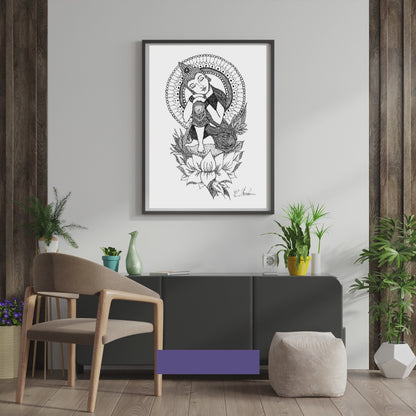 Sitting Buddha Mandala Wall Print