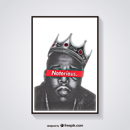 The Notorious BIG Dotwork Portrait Wall Print