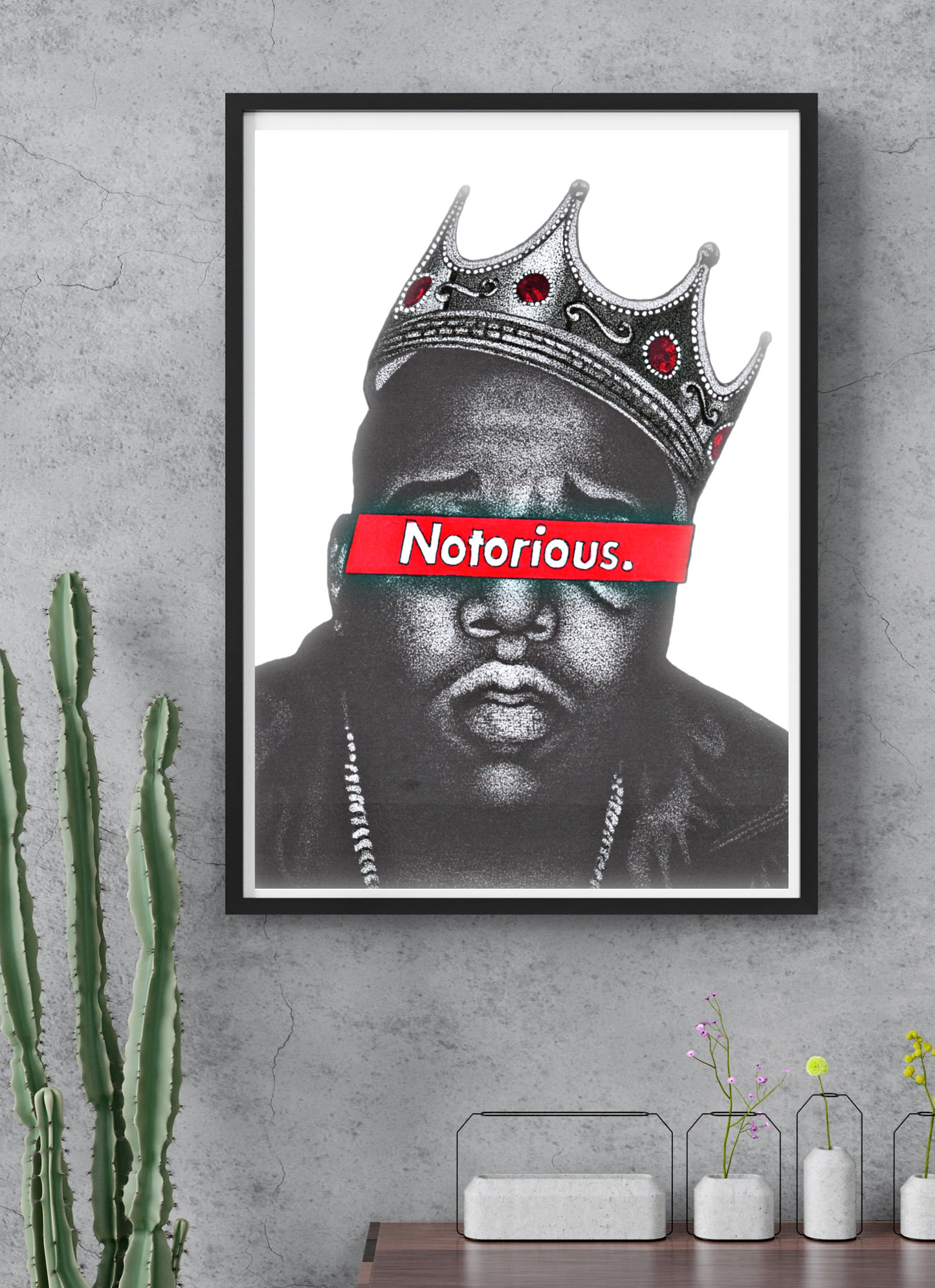 The Notorious BIG Dotwork Portrait Wall Print