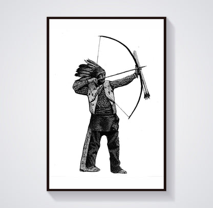 Native American Archer Art Print.