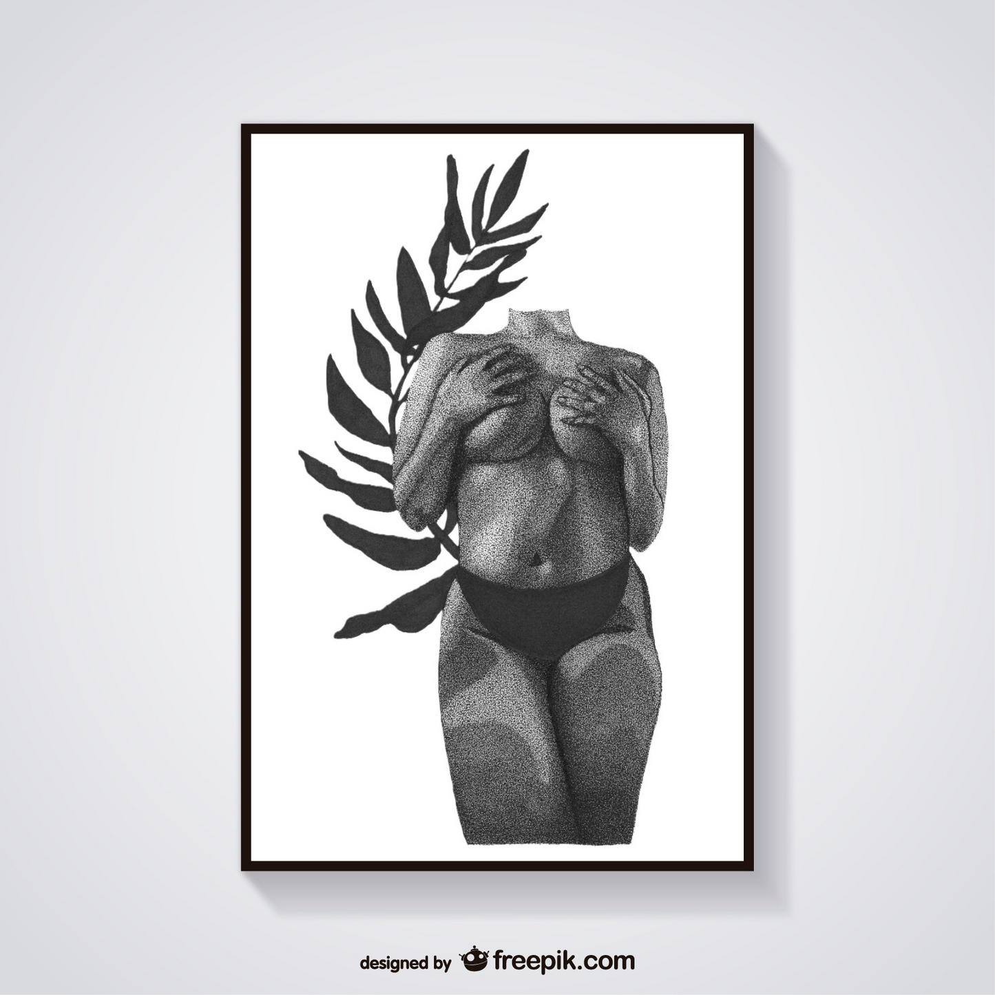 Curvy Girl - Body Positive - Body art - Body Confidence - Women Empowerment - Nude Dotwork Portrait