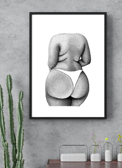 Body Positive Booty Print - Curvy Female Figure - Empowering Art