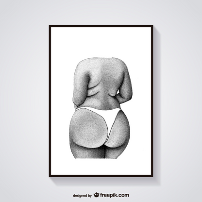 Body Positive Booty Print - Curvy Female Figure - Empowering Art