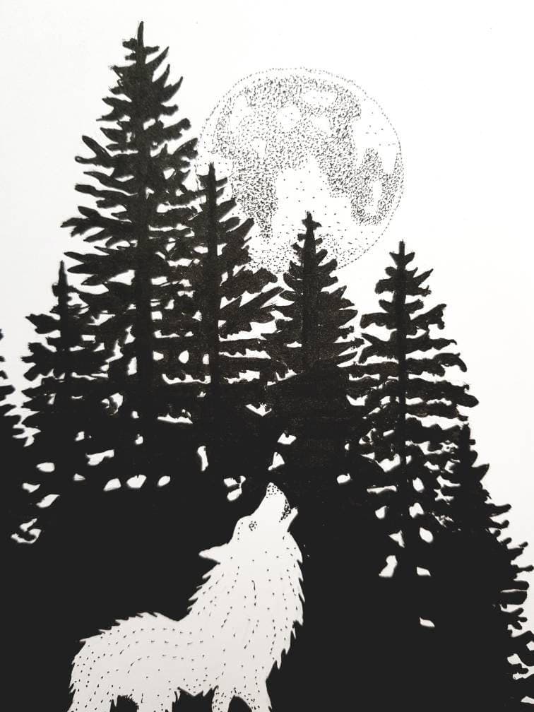 Howling Wolf Art Print.