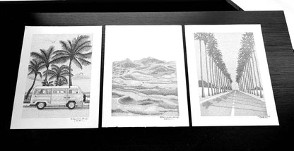 California Coast Art -Set of 3 Wall Prints.