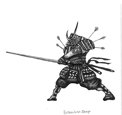 Japanese Samurai Warrior Art Print.