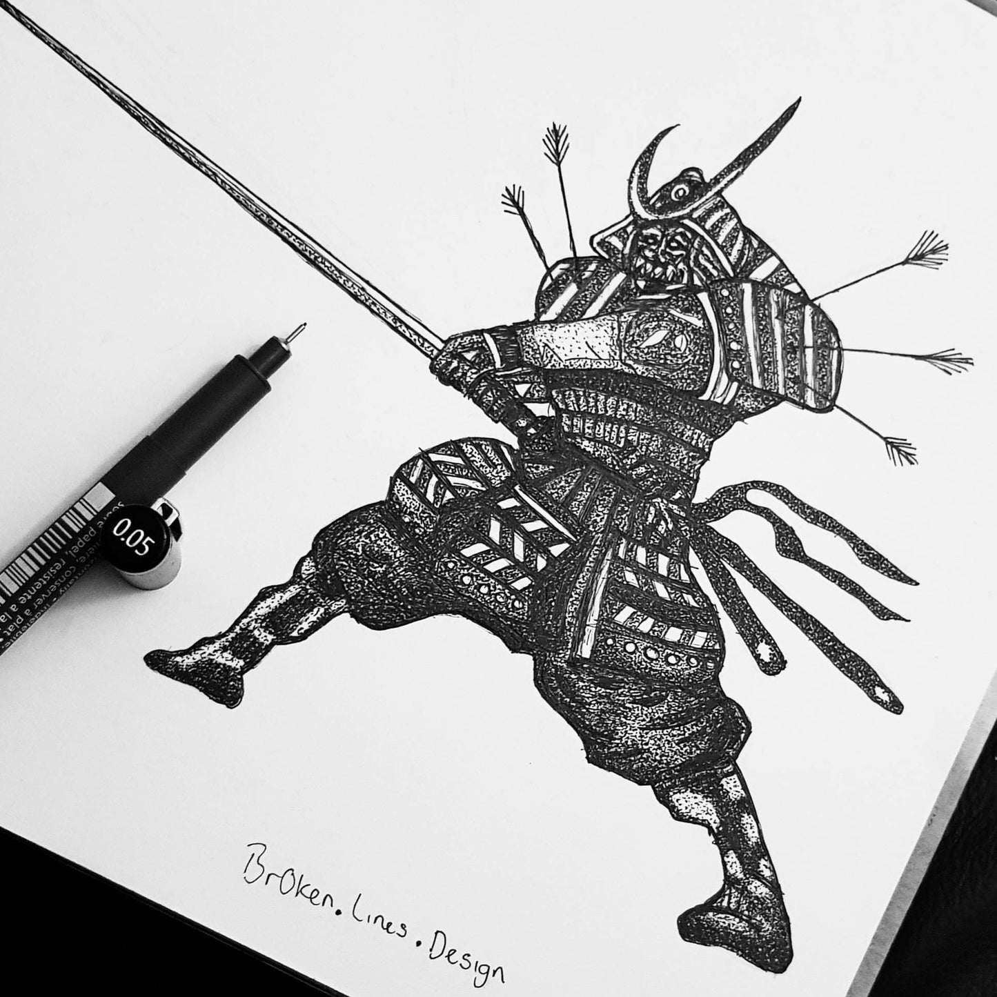 Japanese Samurai Warrior Art Print.