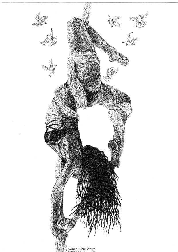 Shibari Acrobat Dancer Female Form Art Print.