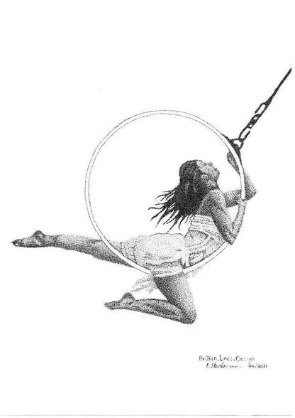 Aerial Hoop Dancer Female Form Art Print.