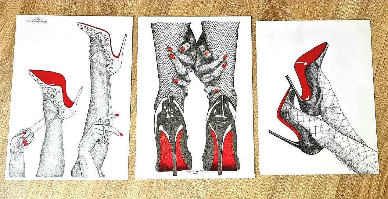 Christian Louboutin Heels Set of 3 Wall Prints.