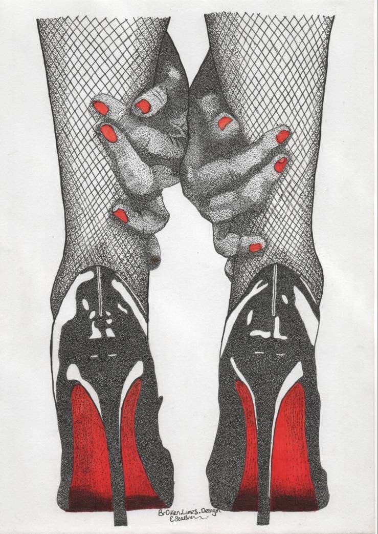 Christian Louboutin Heels Set of 3 Wall Prints.