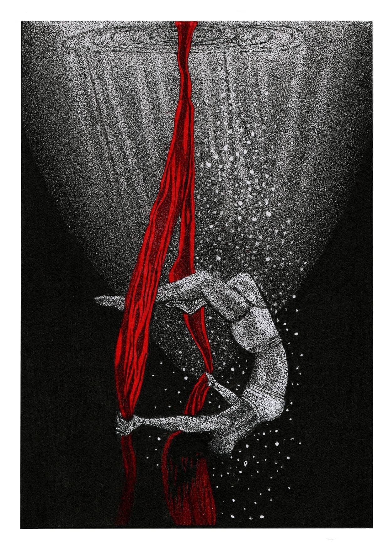 Underwater Shibari Female Form Art Print.