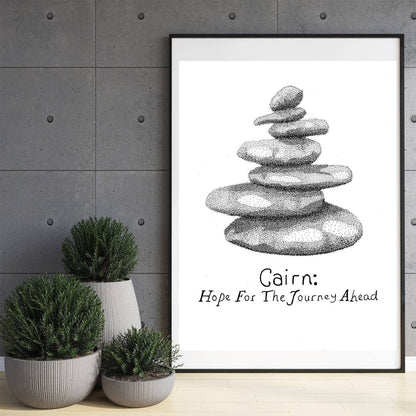 Cairn Rock Stack Art Print Broken Line Design