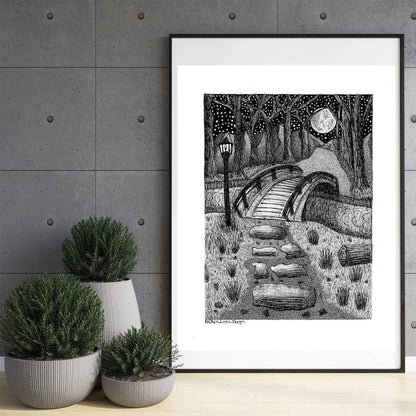 Winter Night Art Print.