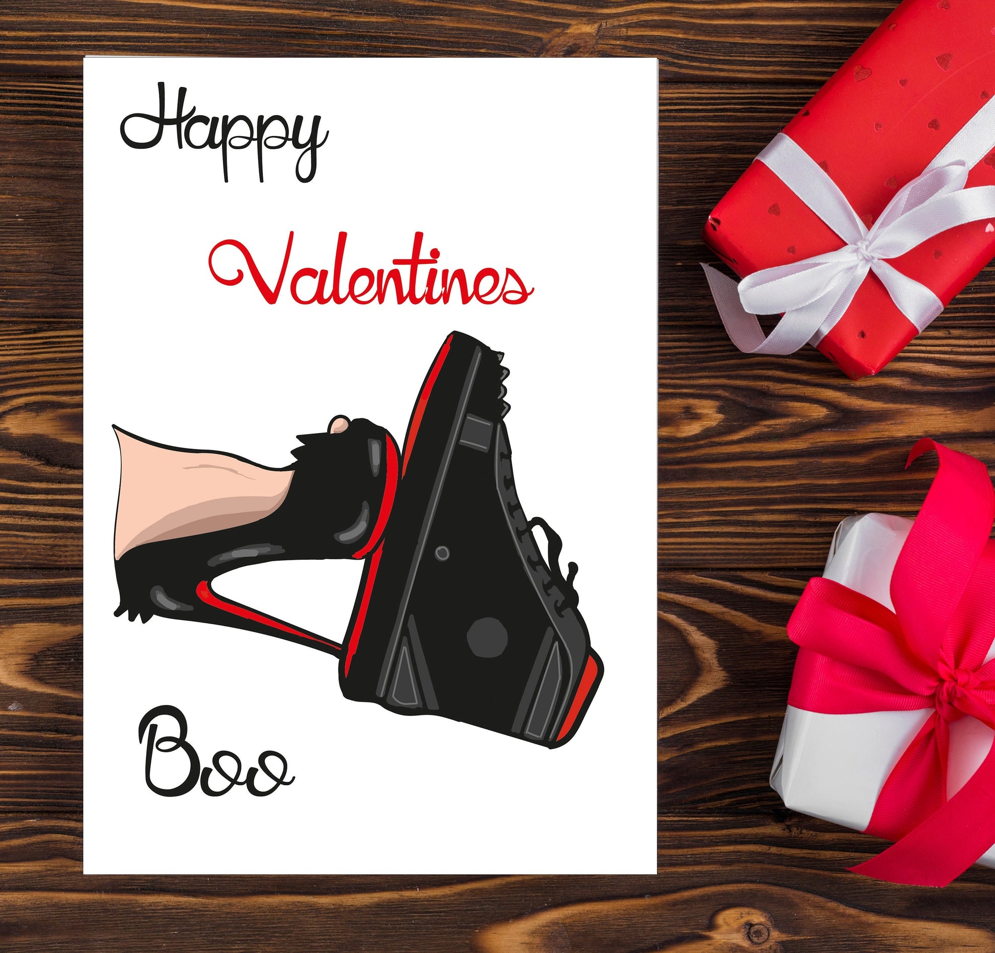 Louboutin Valentines Card - His - Hers - Valentines Day - Red Bottoms.