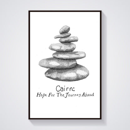 Cairn Rock Stack Art Print Broken Line Design